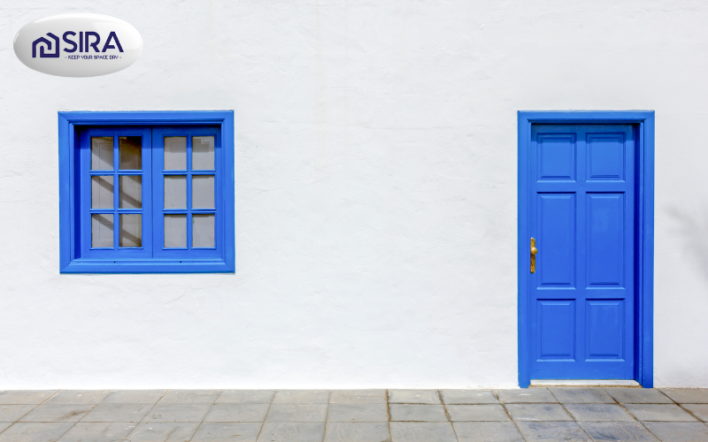 Màu sơn cửa gỗ xanh dương