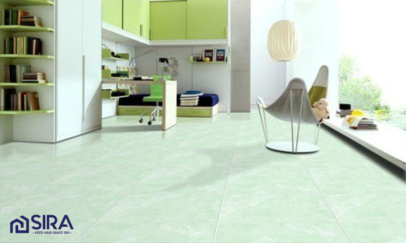 Nền nhà màu xanh ngọc nên sơn tường màu