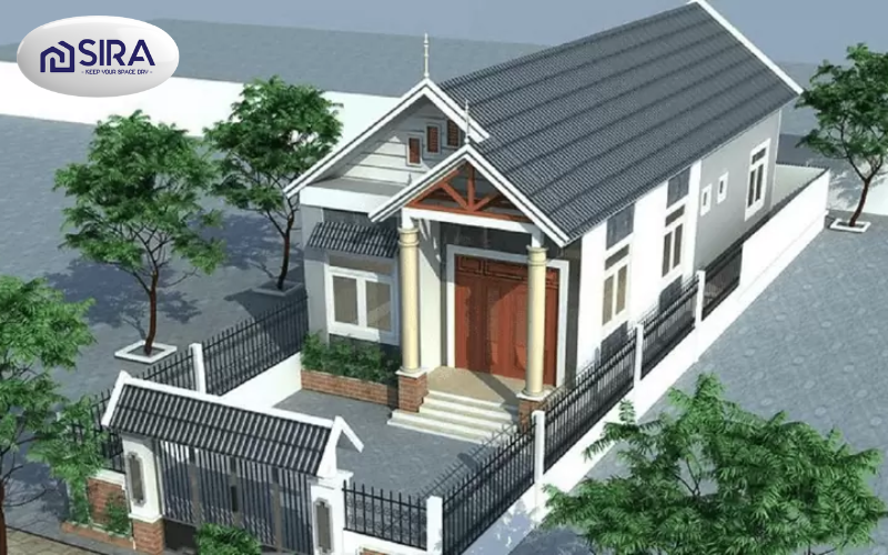 phoi-mau-son-nha-cap-4-mai-thai-o-do-thi Phối màu sơn nhà cấp 4 mái thái ở khu vực thành thị